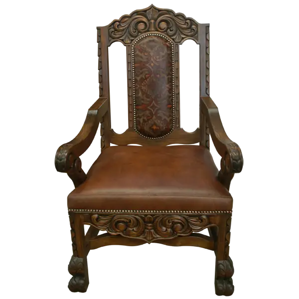 Antique Wooden Chair with Ornate Carvings