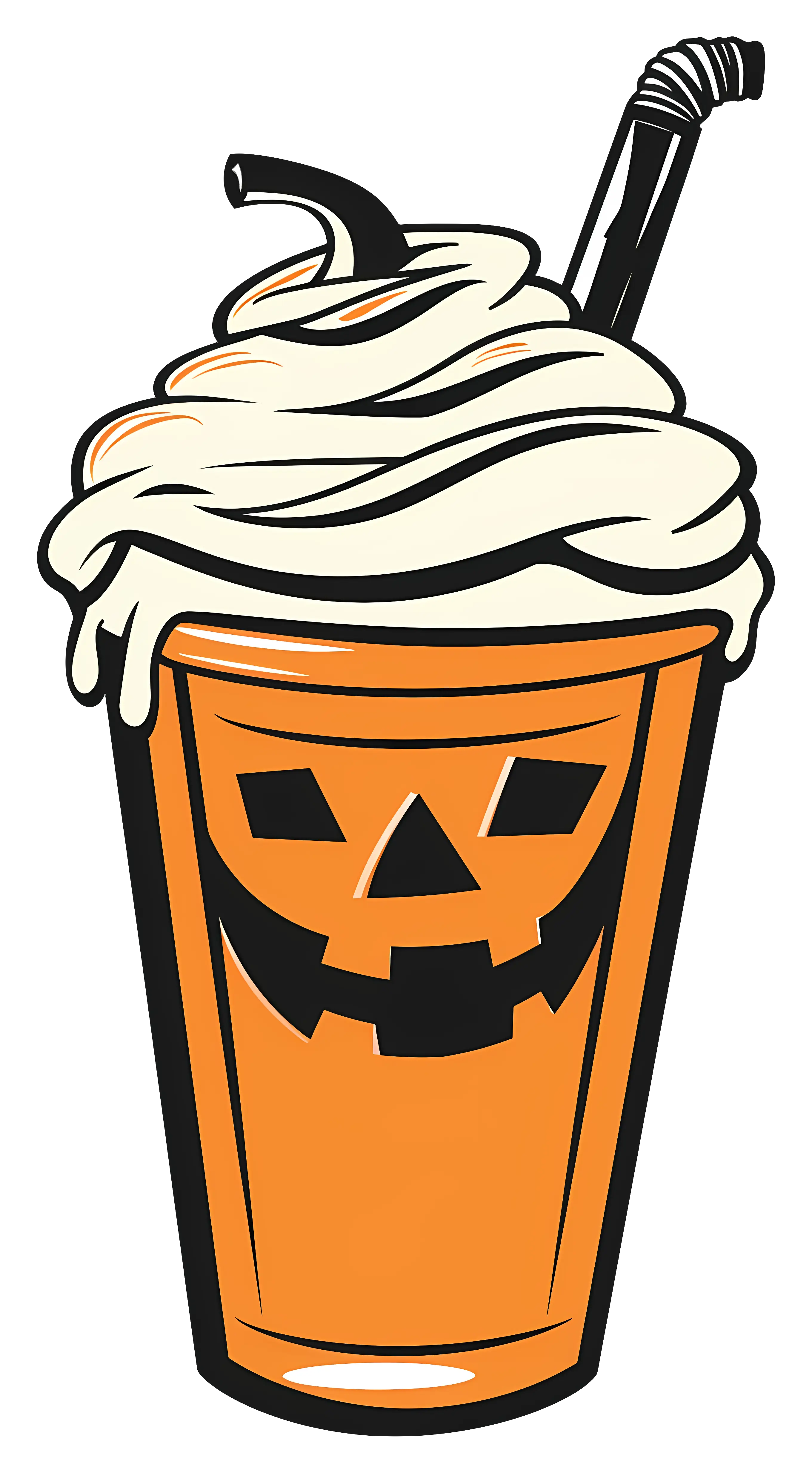 Pumpkin-Themed Drink with Whipped Cream