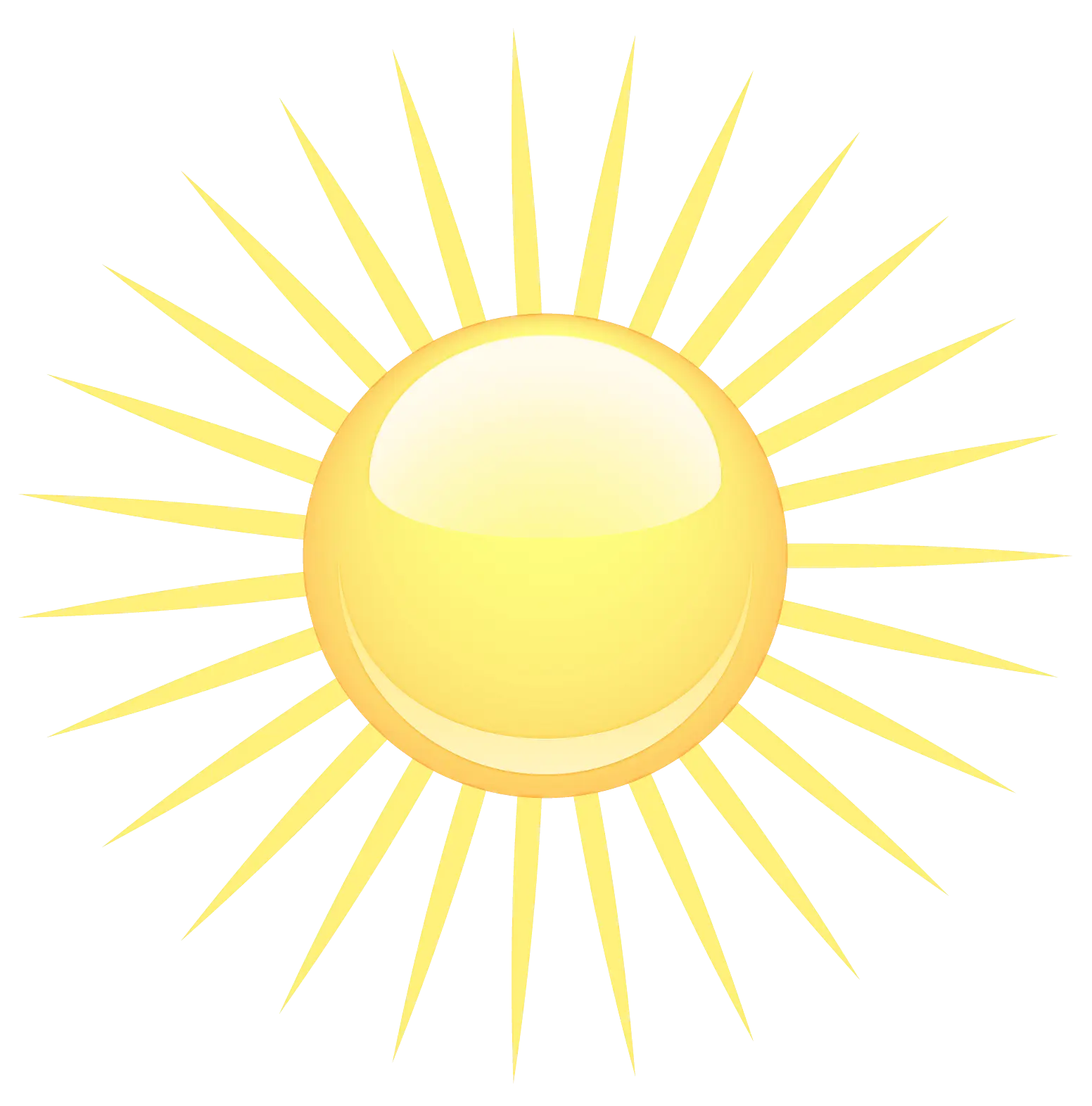 Bright Sun Symbol Illustration with Radiant Rays