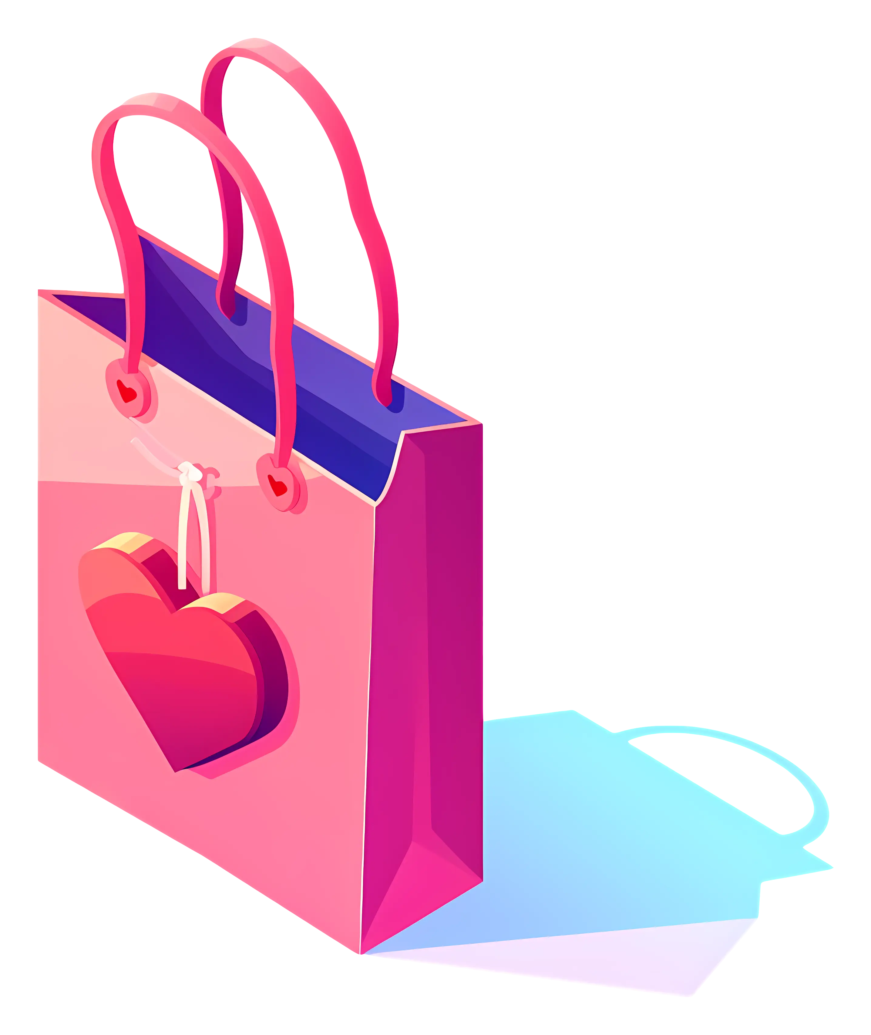 Pink Gift Bag with Heart Decoration