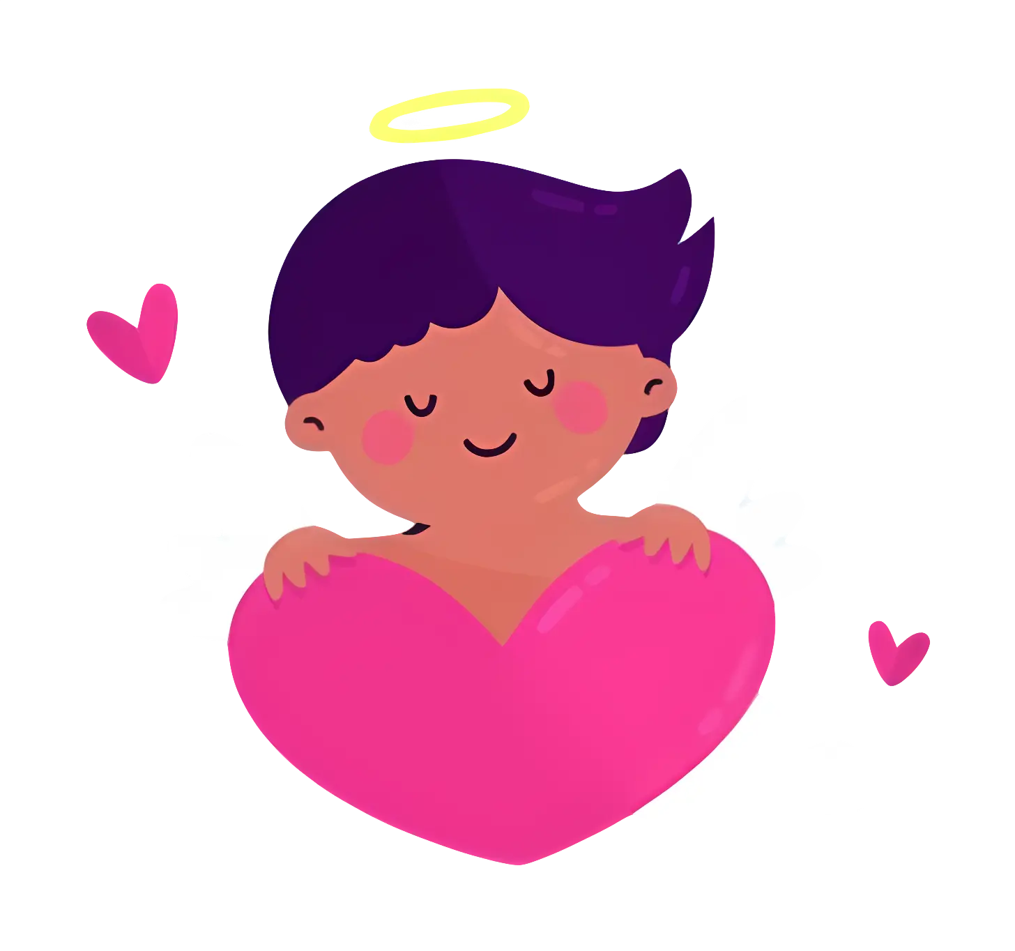 Angel Holding a Heart Cartoon