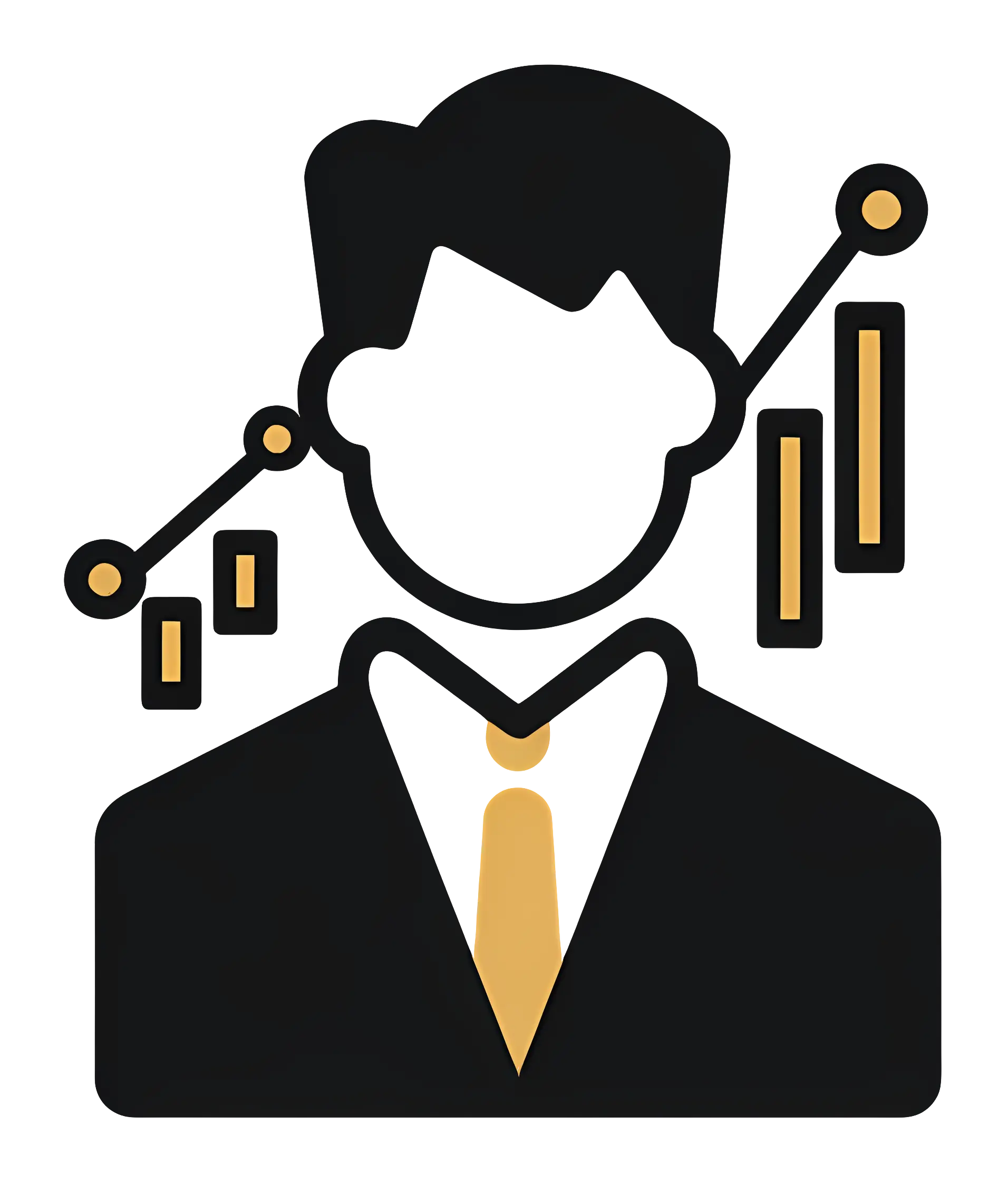 Businessman Icon with Graph