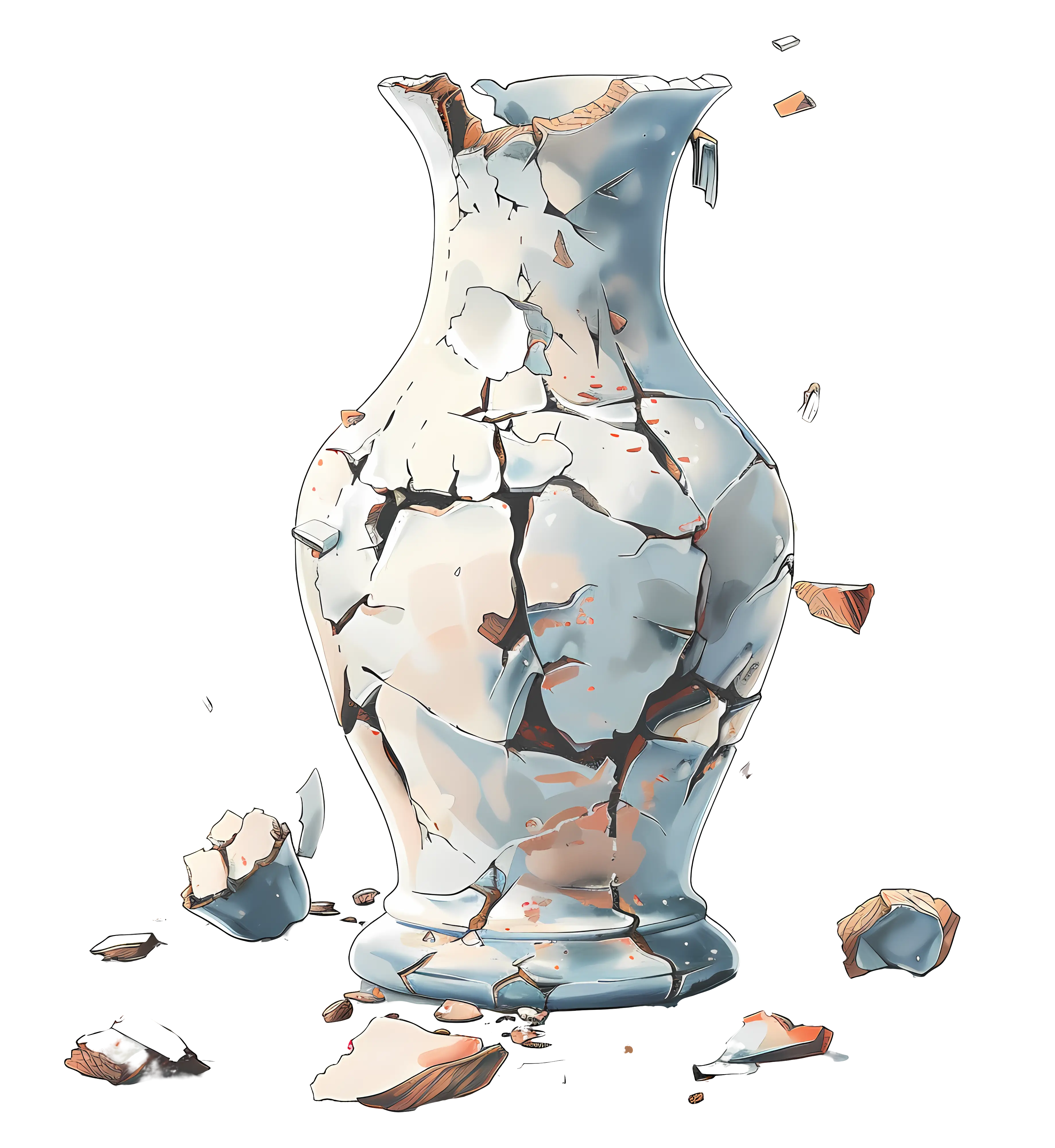 Cracked and Broken Vase