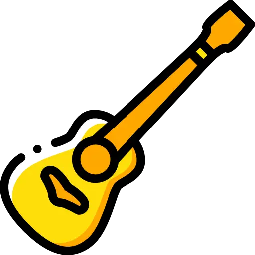 Yellow Acoustic Guitar Illustration