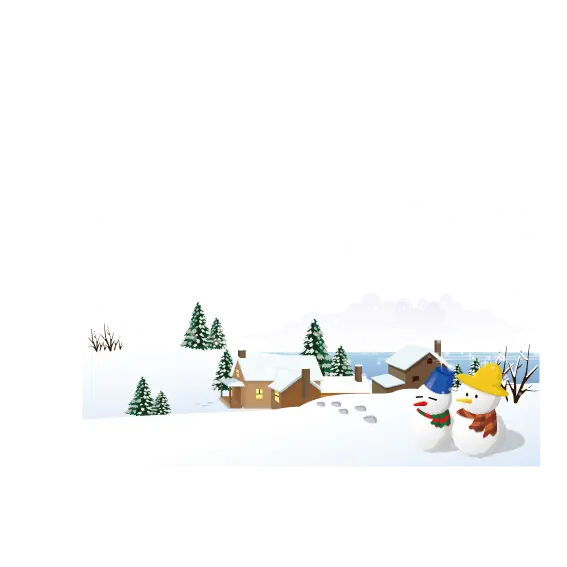 Snowy Village with Snowman