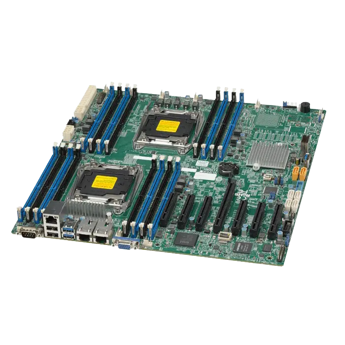 Computer Motherboard with Slots and Connectors