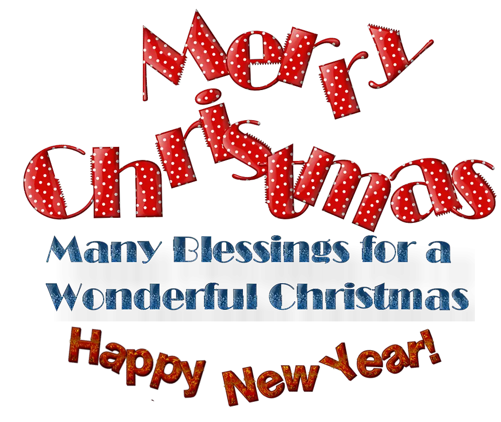 Merry Christmas and Happy New Year Text