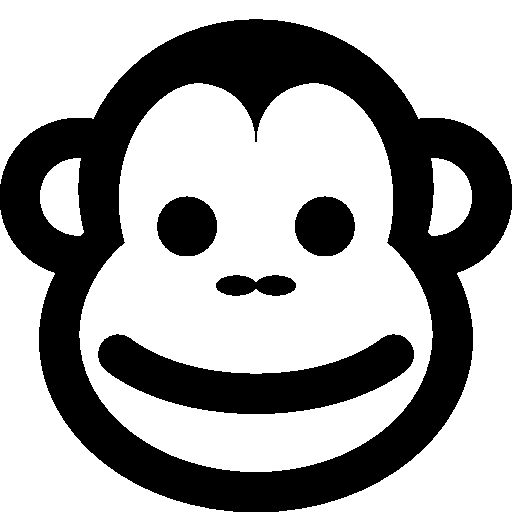 Monkey Face Icon in Minimalist Style