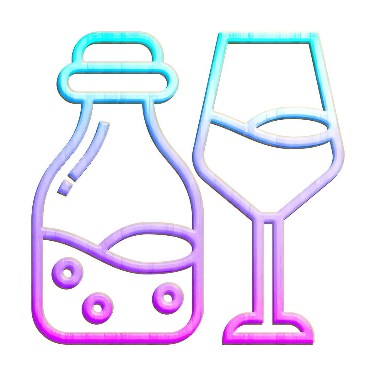 Wine Bottle and Glass Icon