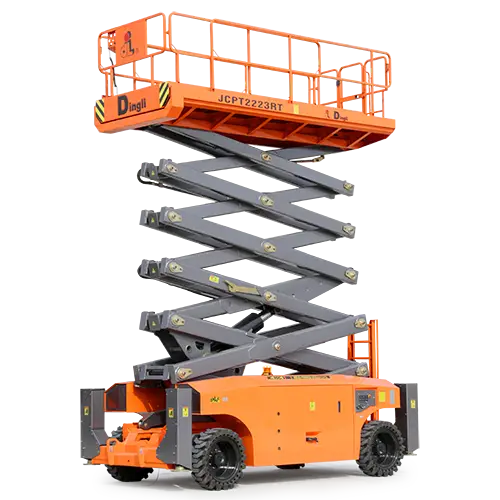 Orange Scissor Lift Machine