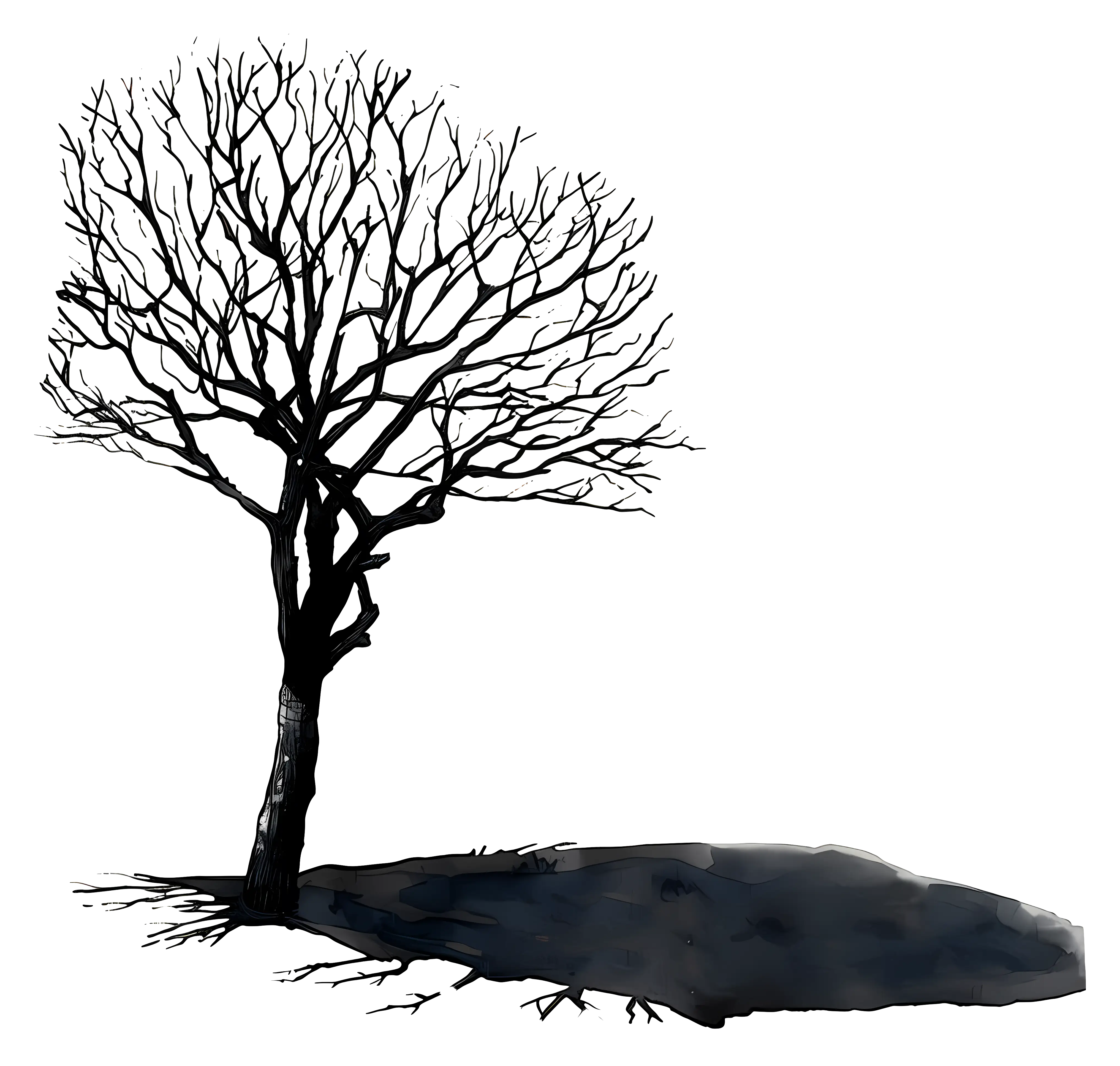 Bare Black Tree Illustration