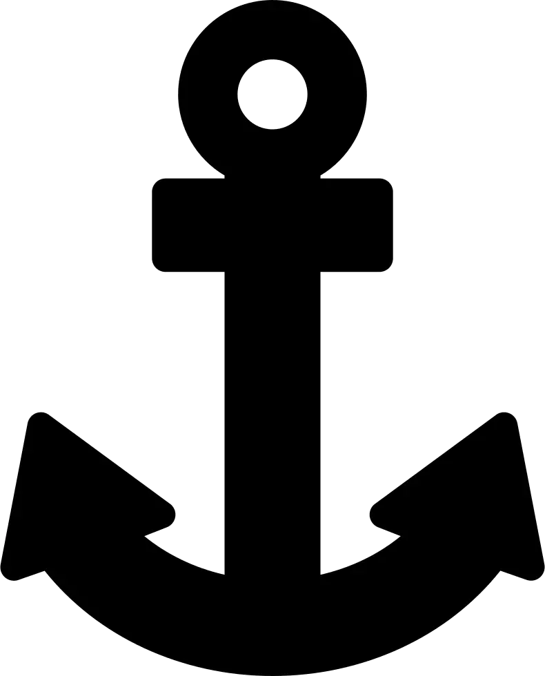 Black Anchor Icon for Nautical Themes