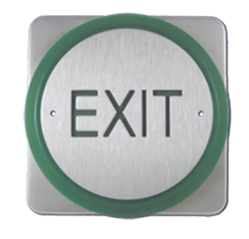 Green and Silver Exit Button
