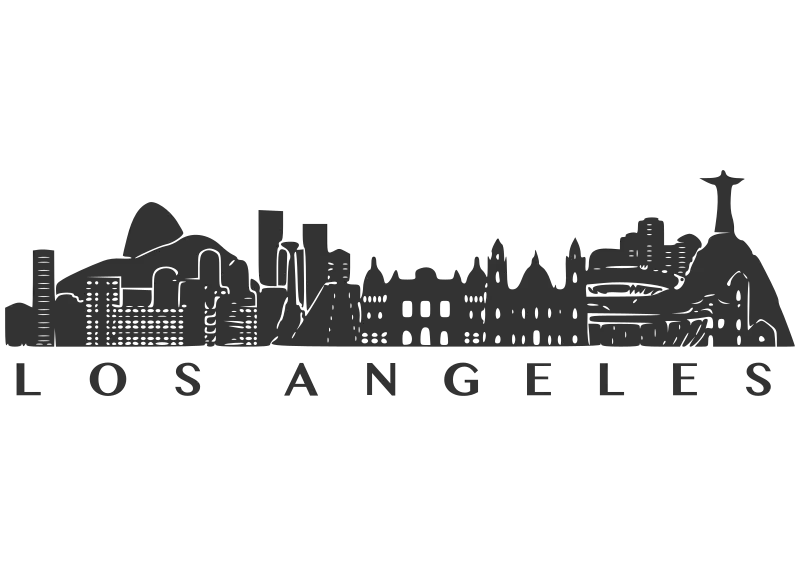 Los Angeles Skyline Silhouette