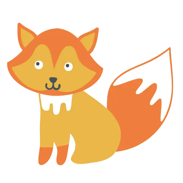 Cartoon Cute Orange Fox Illustration