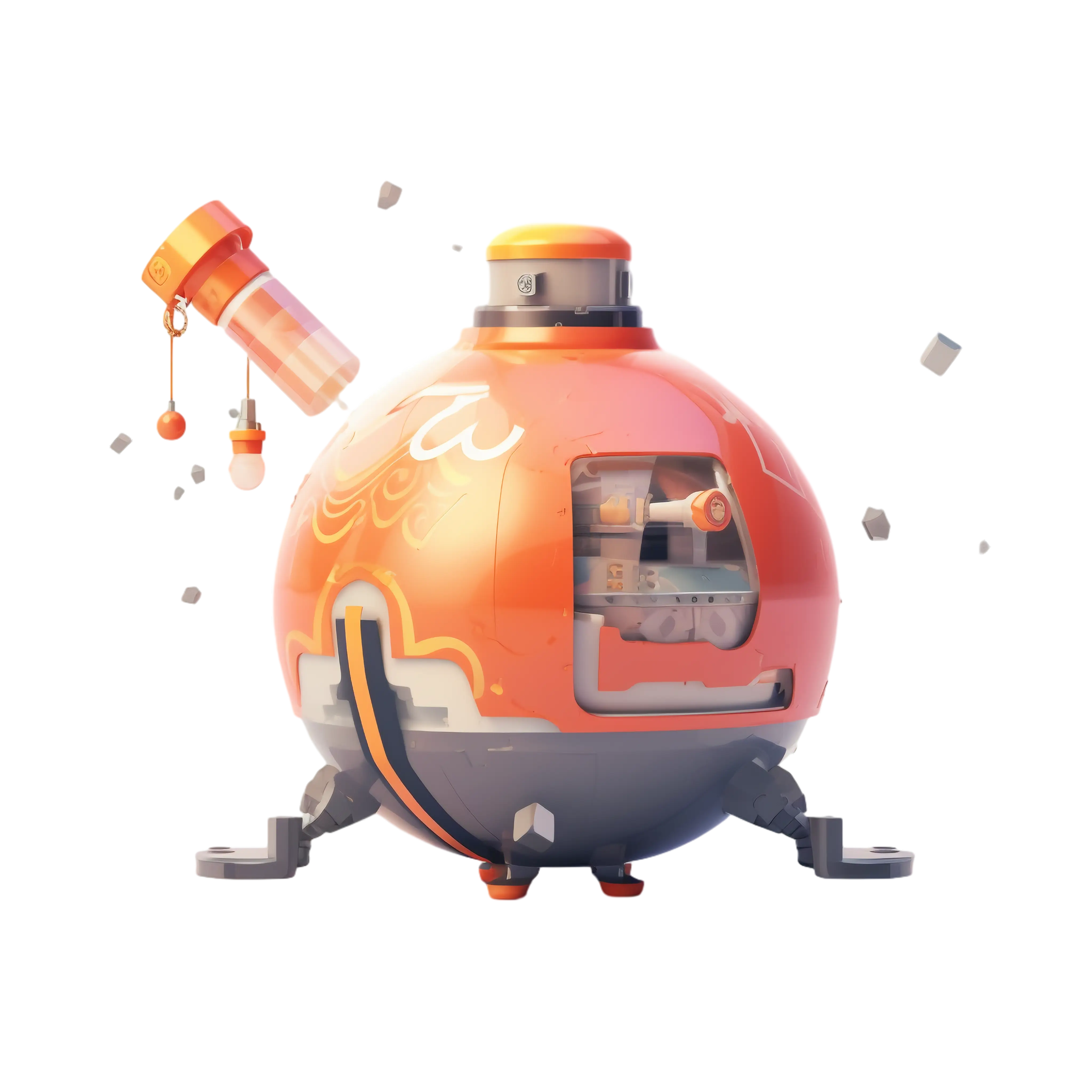 Futuristic Orange Robot