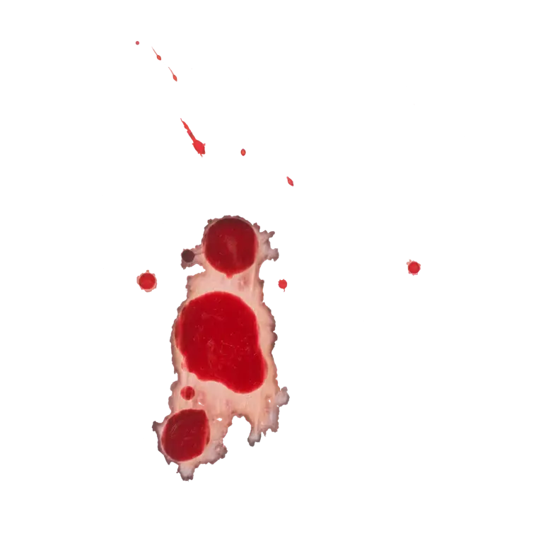 Red Stain on Transparent Background
