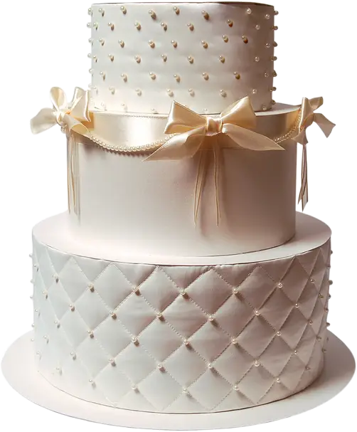 Elegant White Cake with Bows