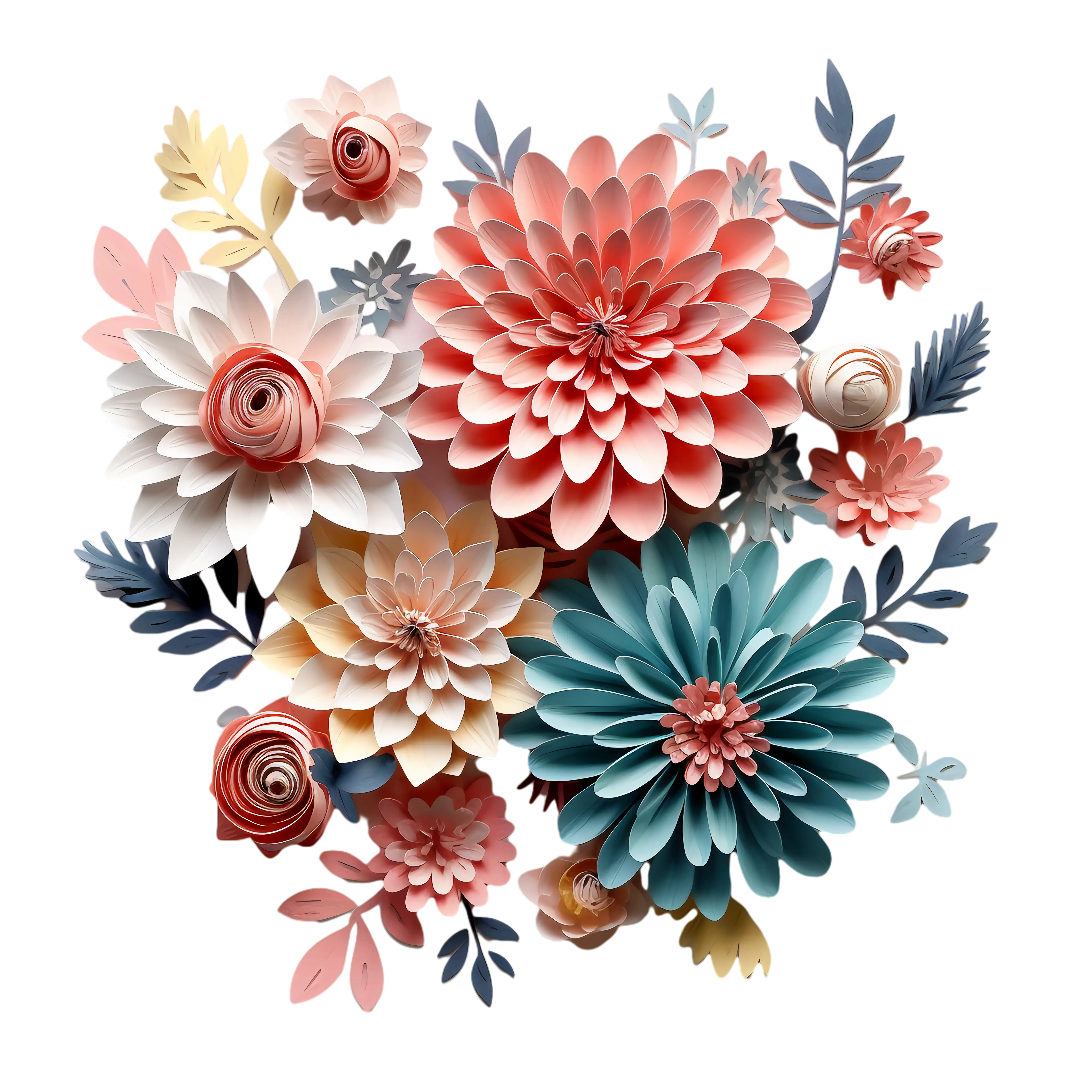 Intricate and Colorful 3D Flowers