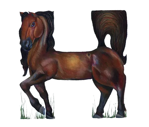 Realistic Horse Shaped Letter H