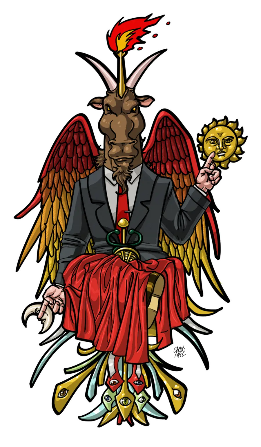 Colorful Baphomet Illustration