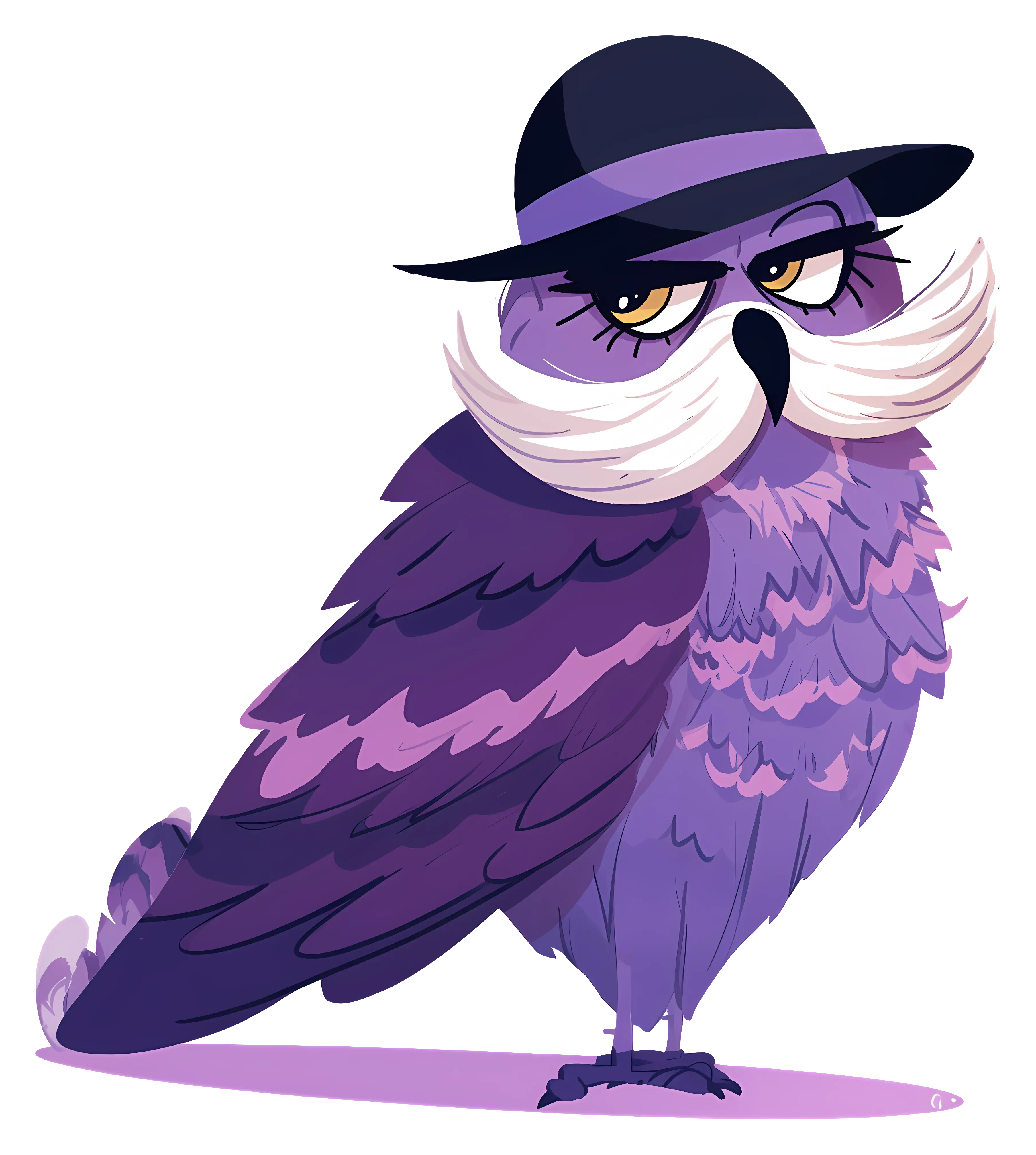 Stylish Purple Owl with Hat