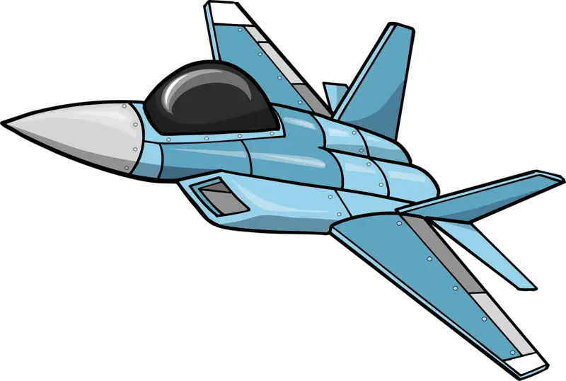 Blue Jet Plane in Flight