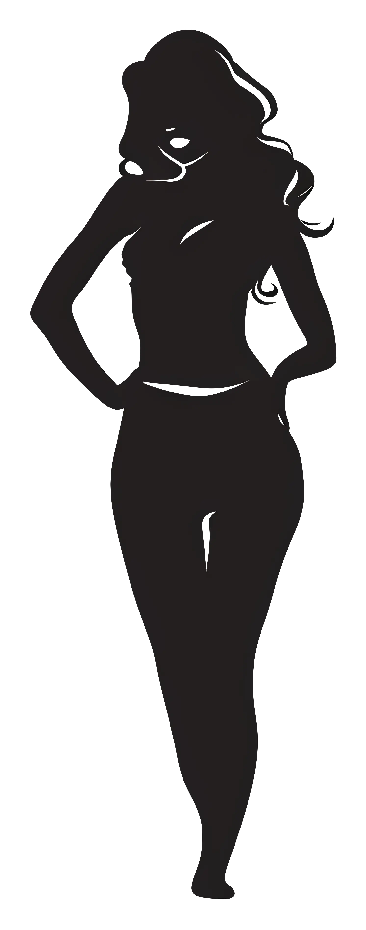 Elegant Woman Silhouette in Stylish Pose