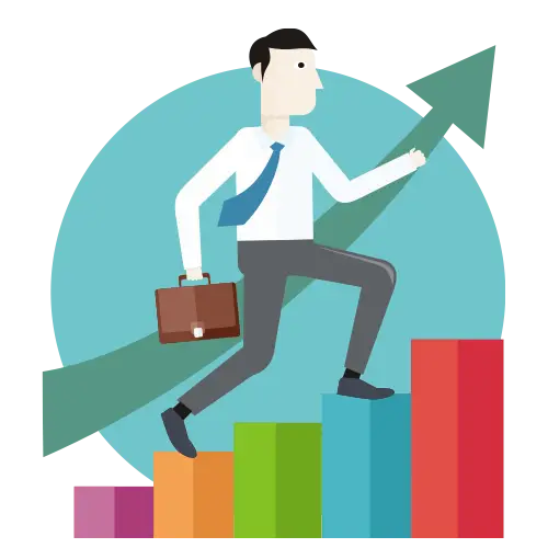 Businessman Climbing Growth Graph