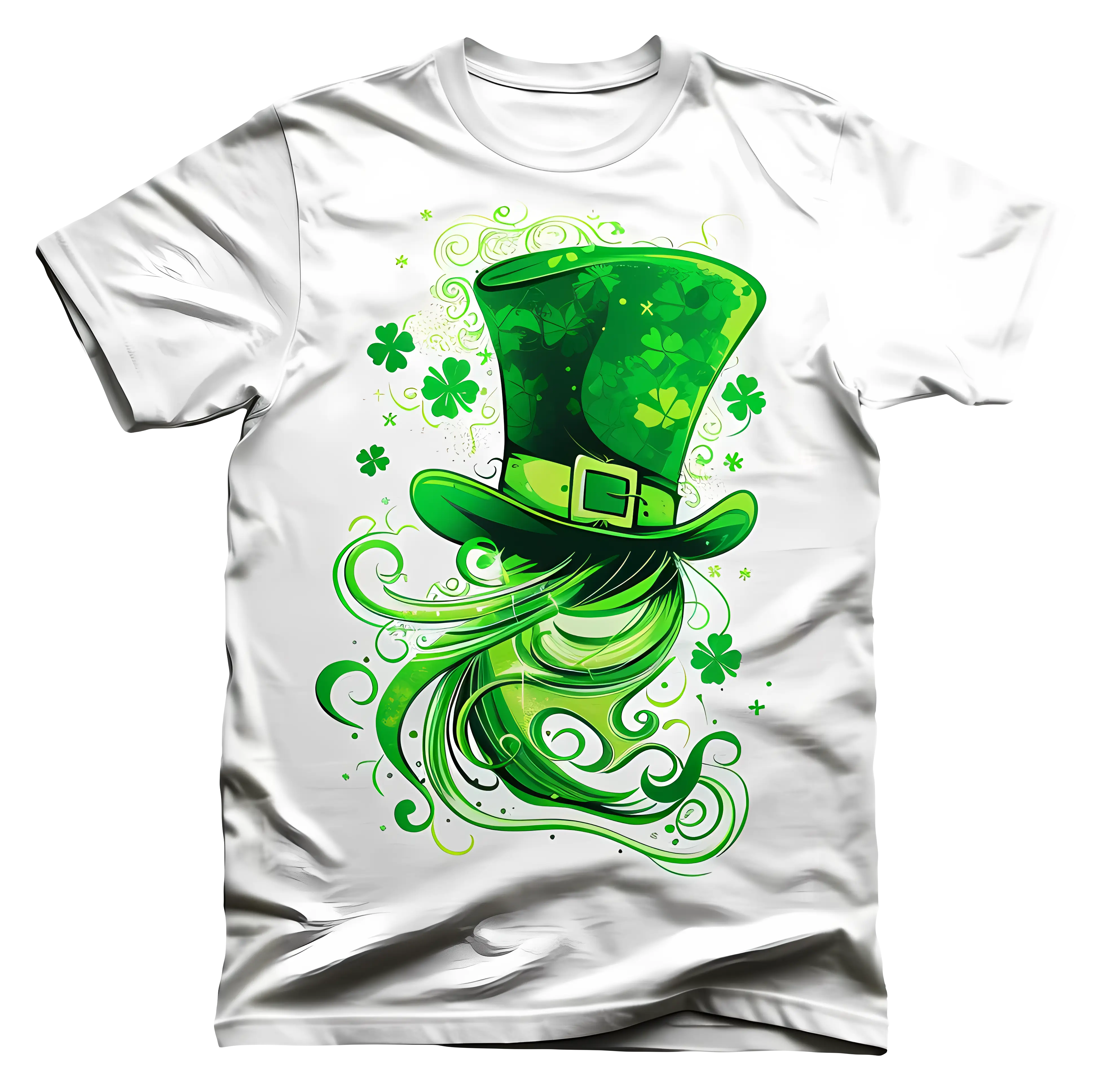 Green Hat with Shamrock and Swirls