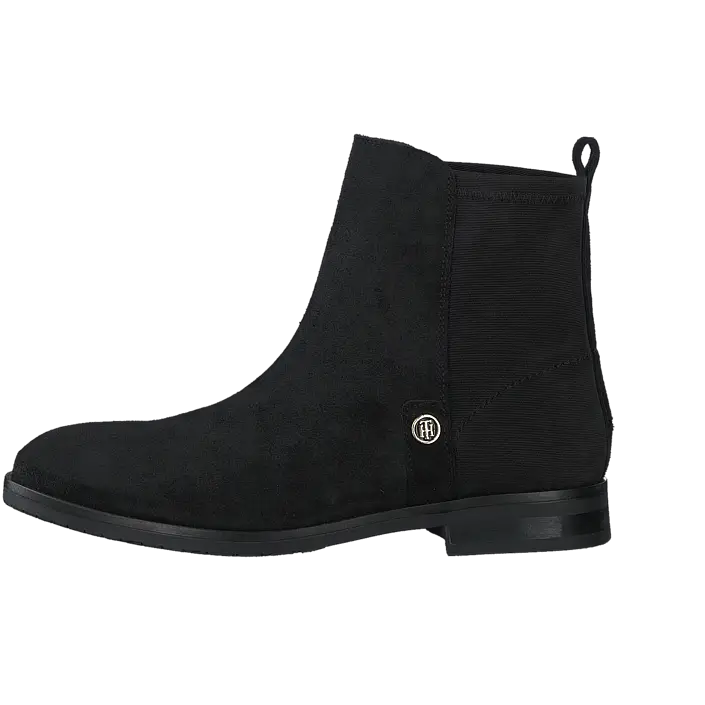 Black Suede Chelsea Boots with Ankle Design
