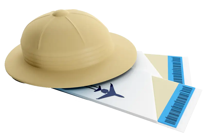Safari Hat and Travel Tickets