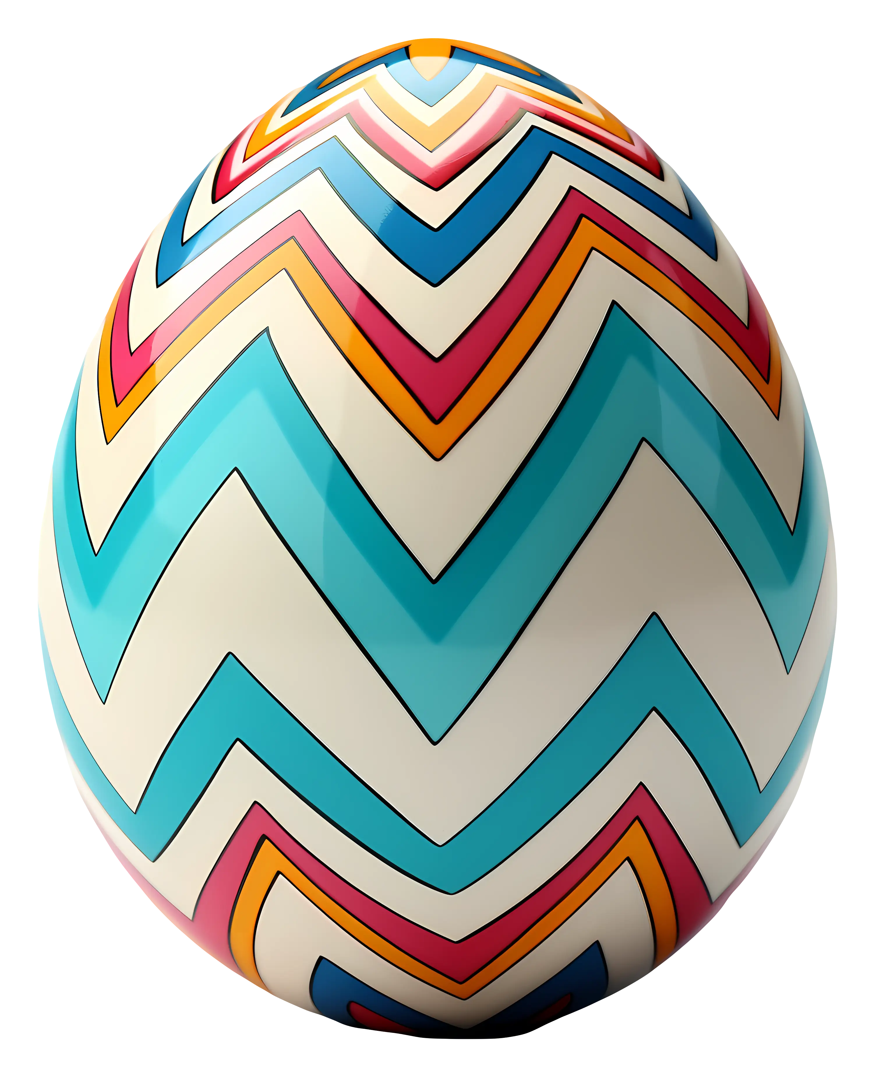 Colorful Zigzag Pattern Easter Egg Illustration