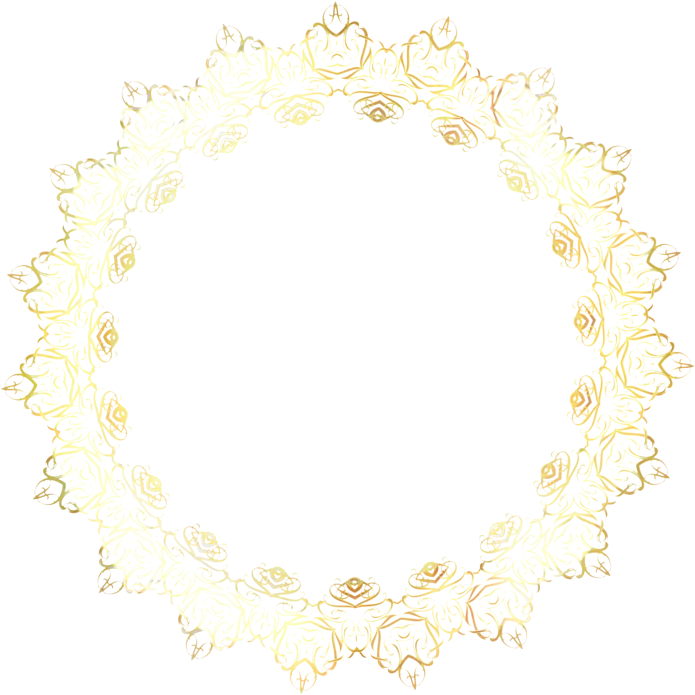 Golden Floral Frame for Decor
