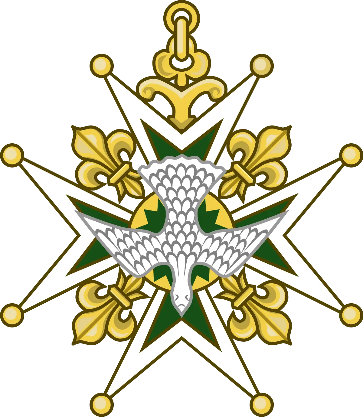 Dove Emblem with Star and Fleur-de-lis