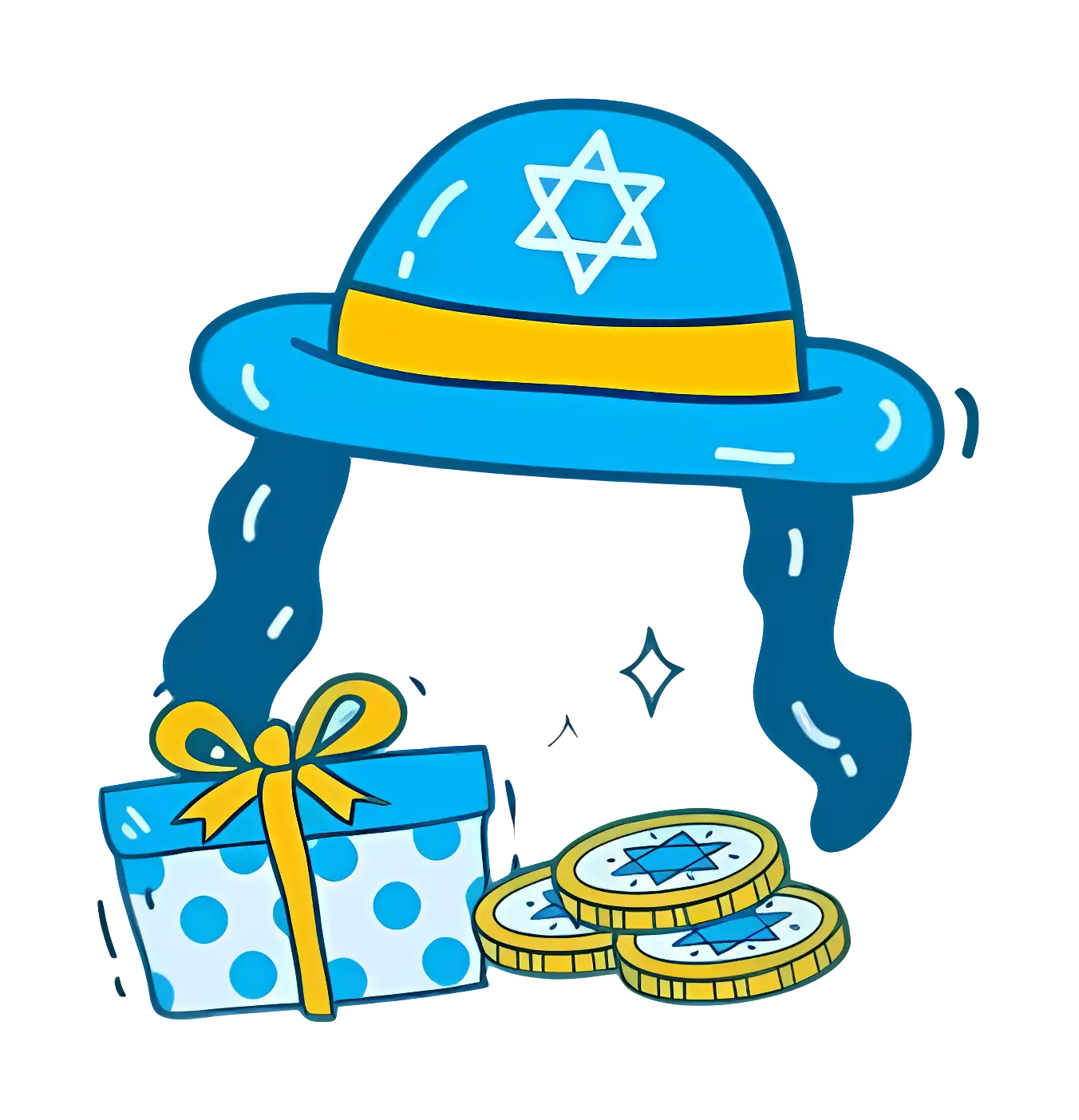 Hanukkah Hat with Star of David and Coins