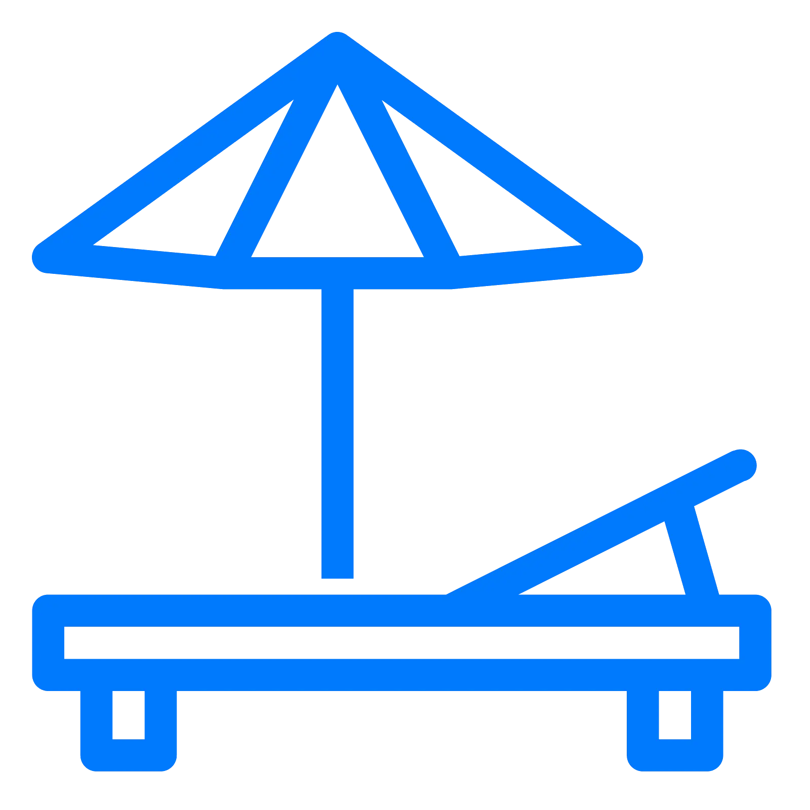 Beach Umbrella and Lounge Chair Illustration