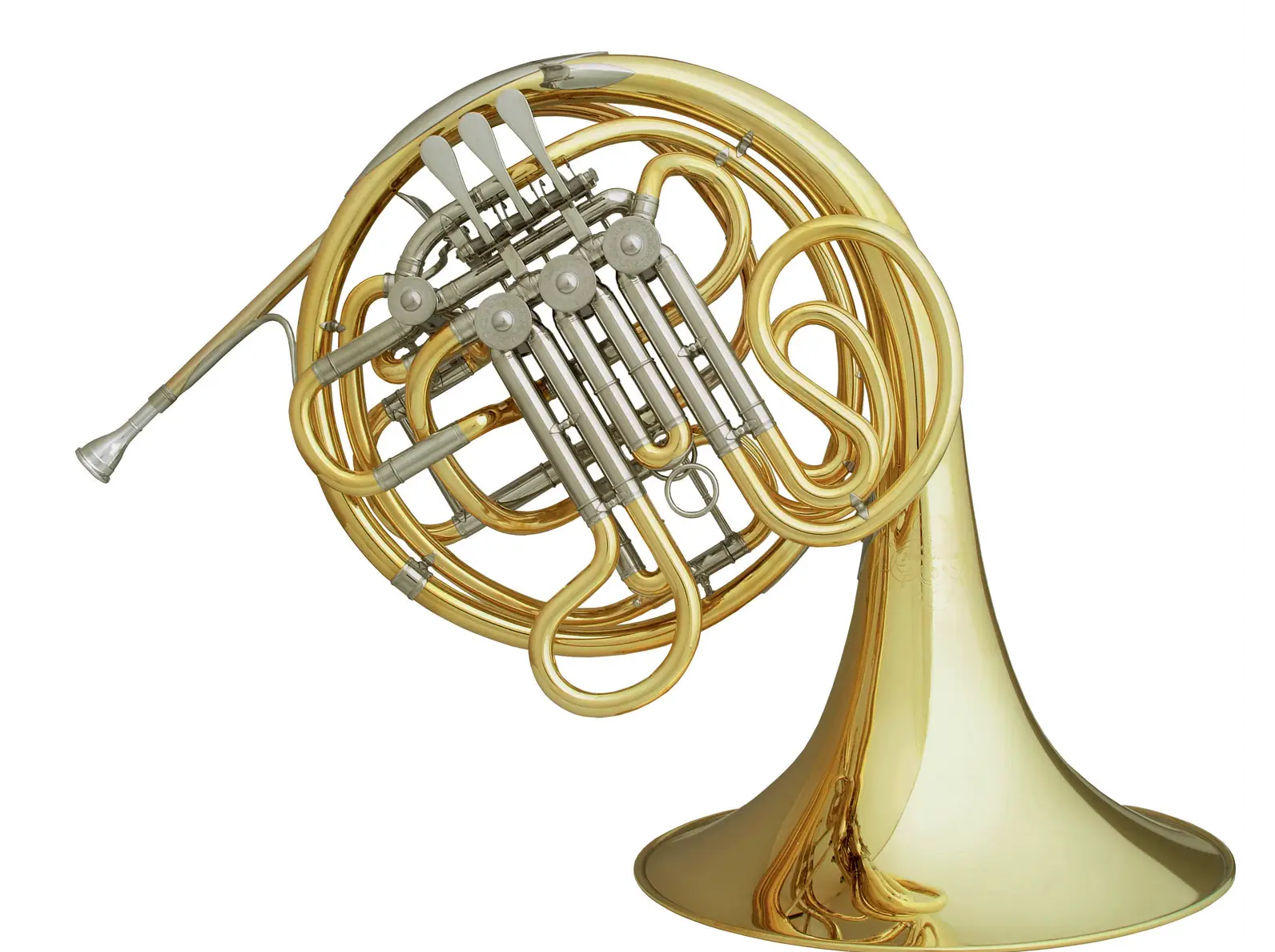 Golden French Horn Musical Instrument