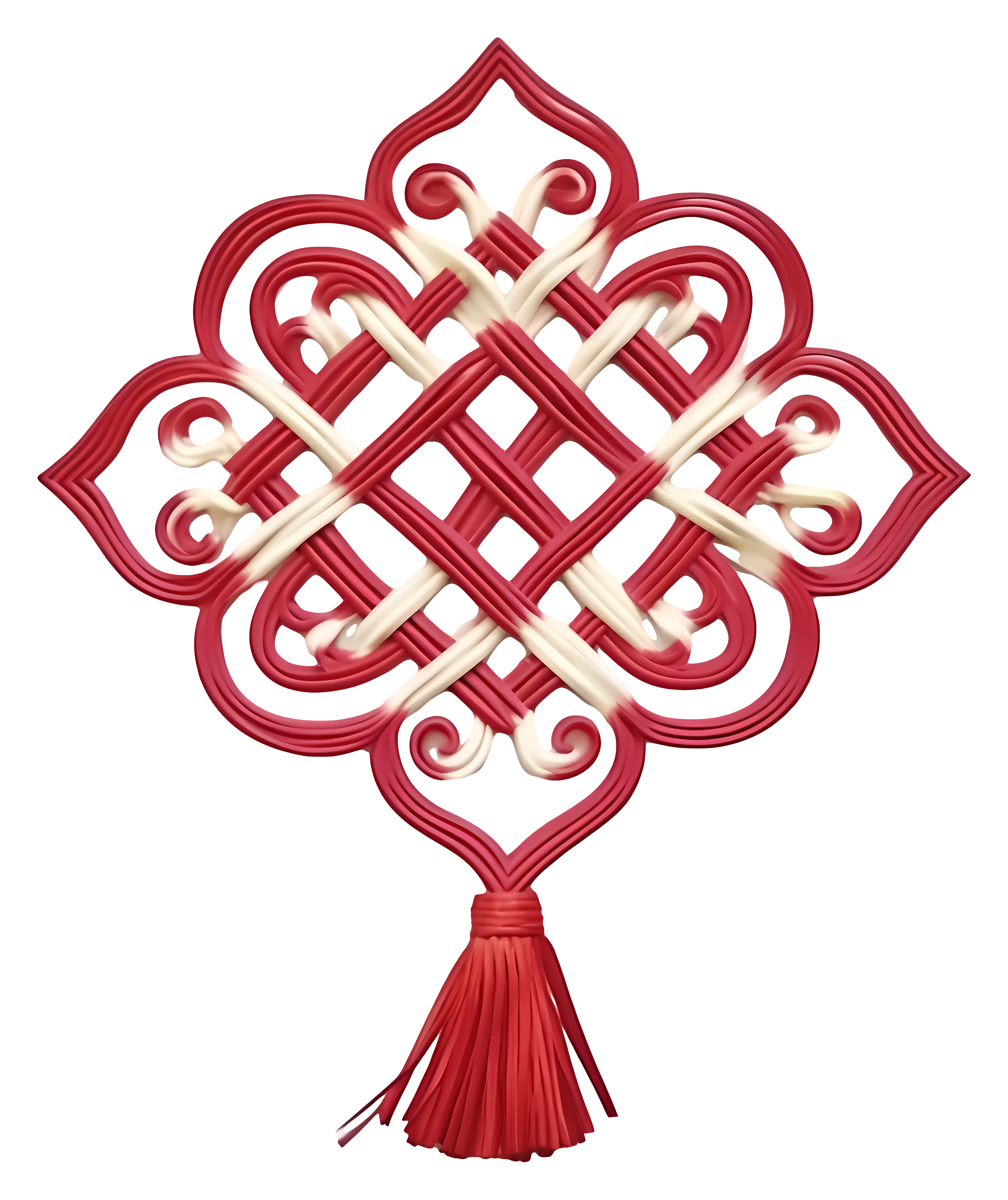 Traditional Chinese Knot with Red Tassel
