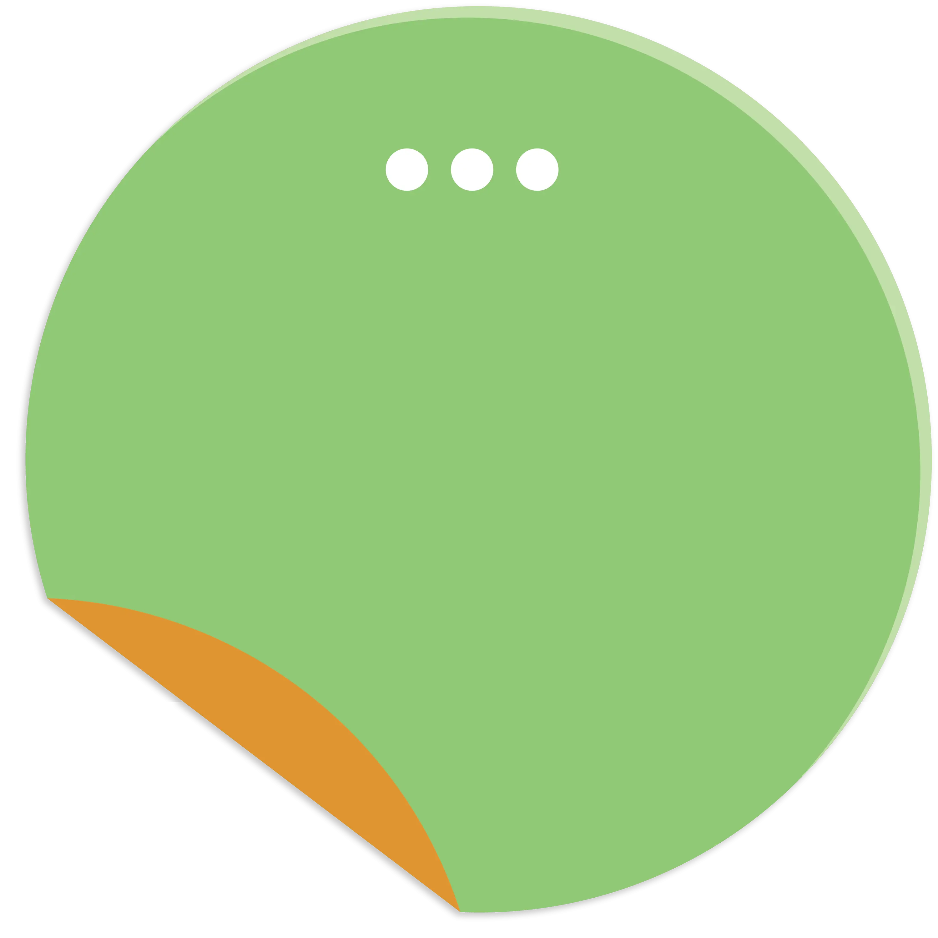 Minimalist Green Circular Sticker with Corner Fold