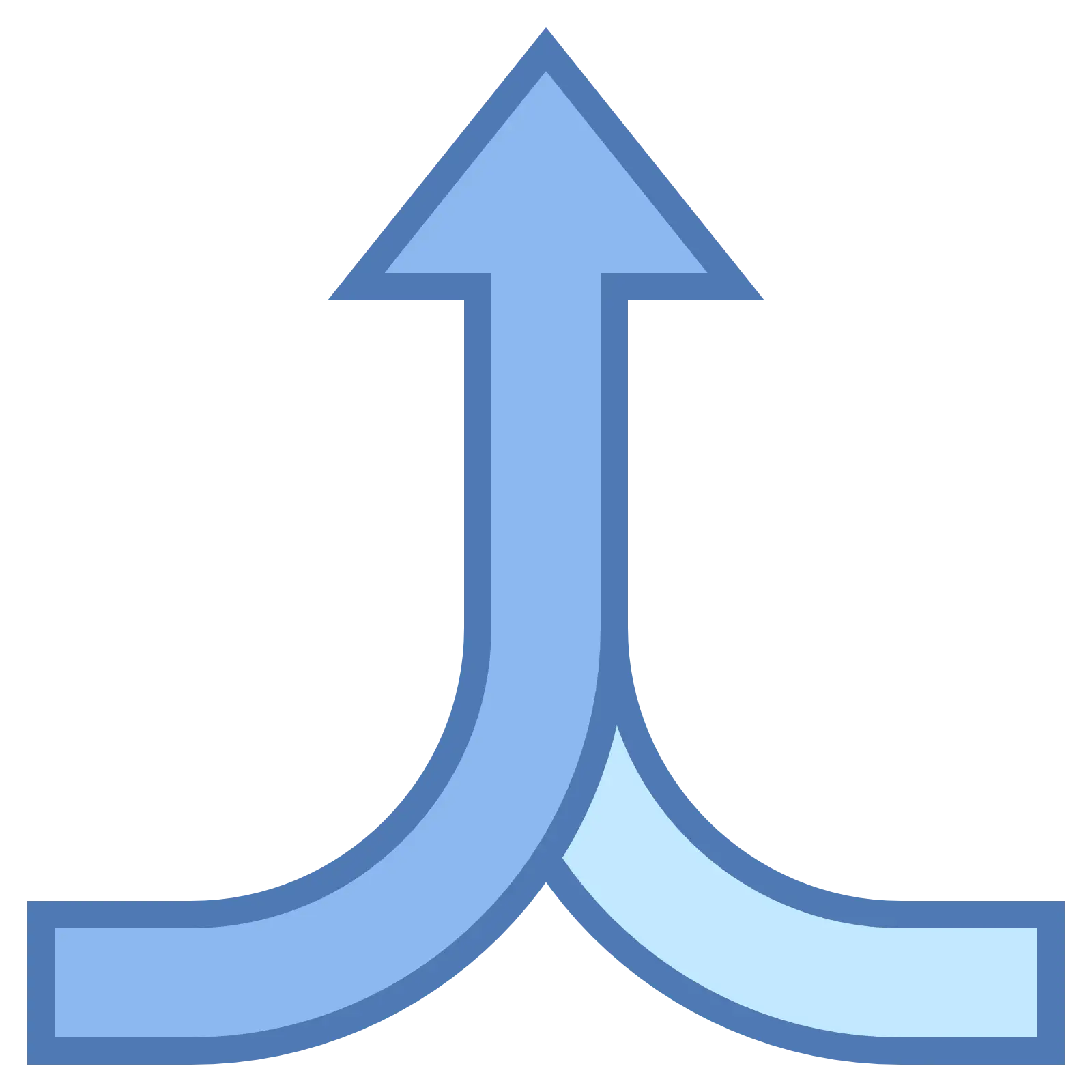 Blue Merge Arrow Symbol