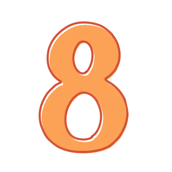 Orange Number Eight Illustration