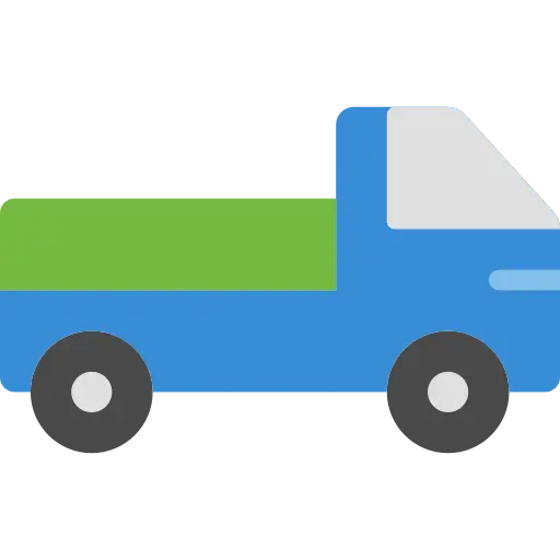 Blue and Green Cartoon Styled Truck