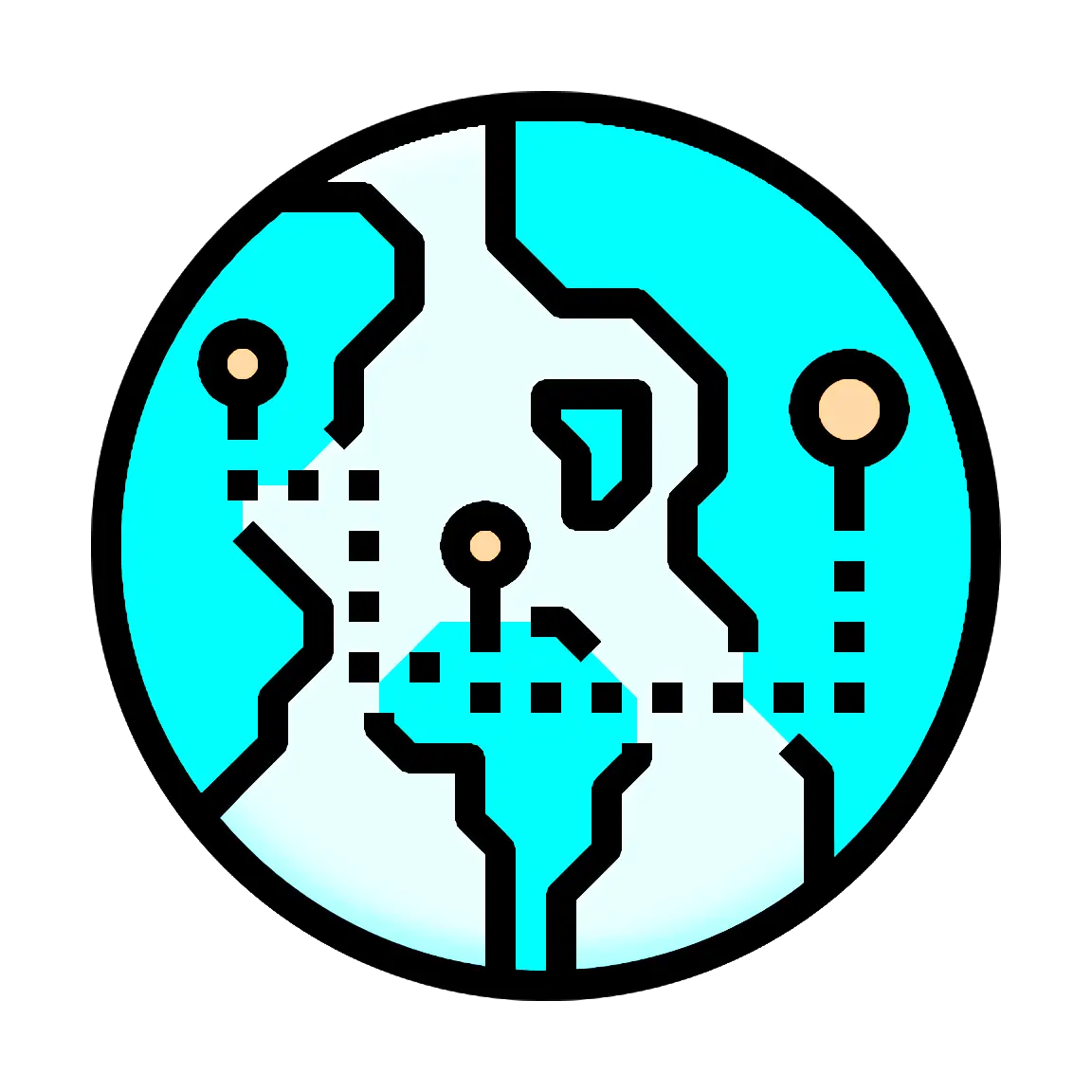 World Map Stylized Illustration