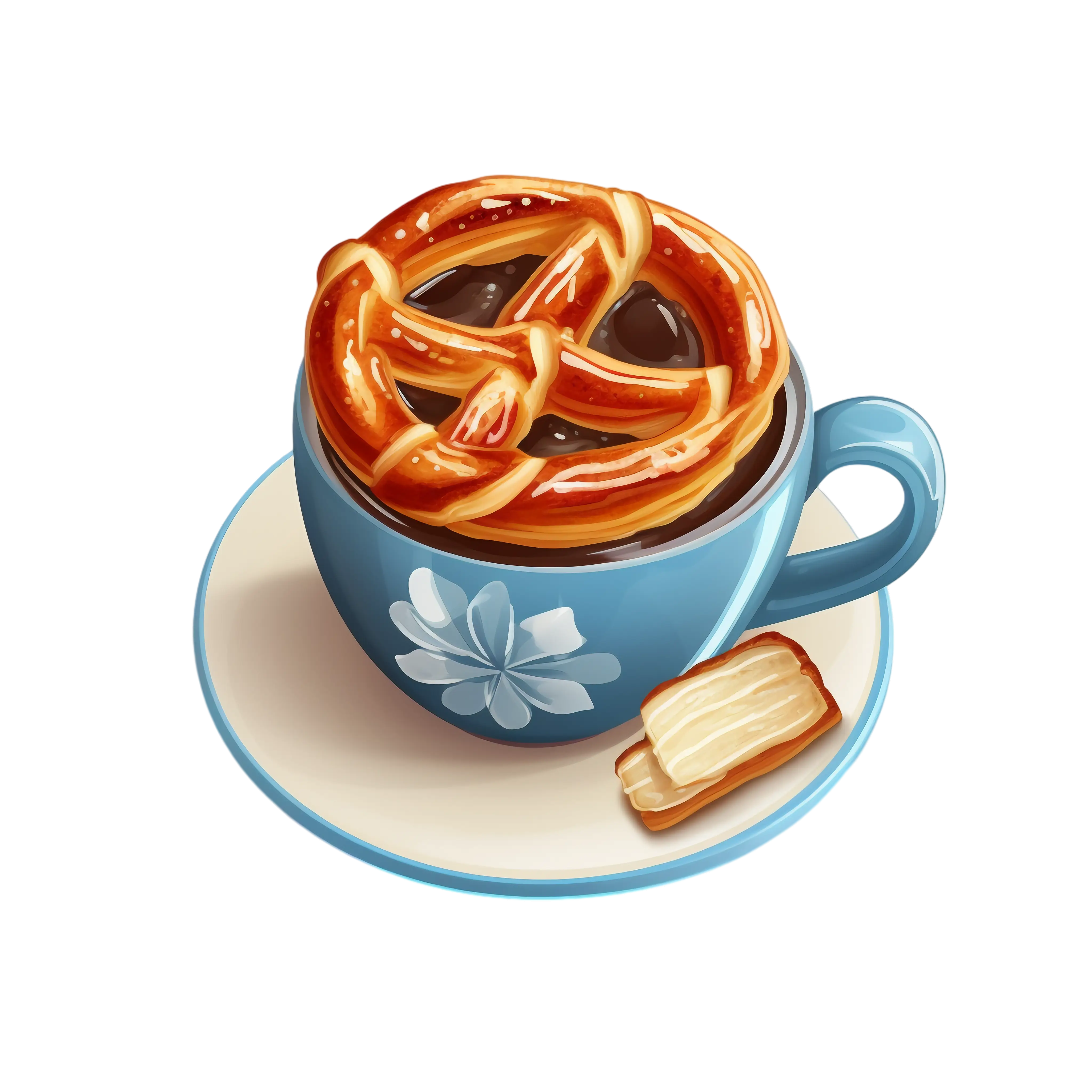 Cup of Coffee with Pretzel