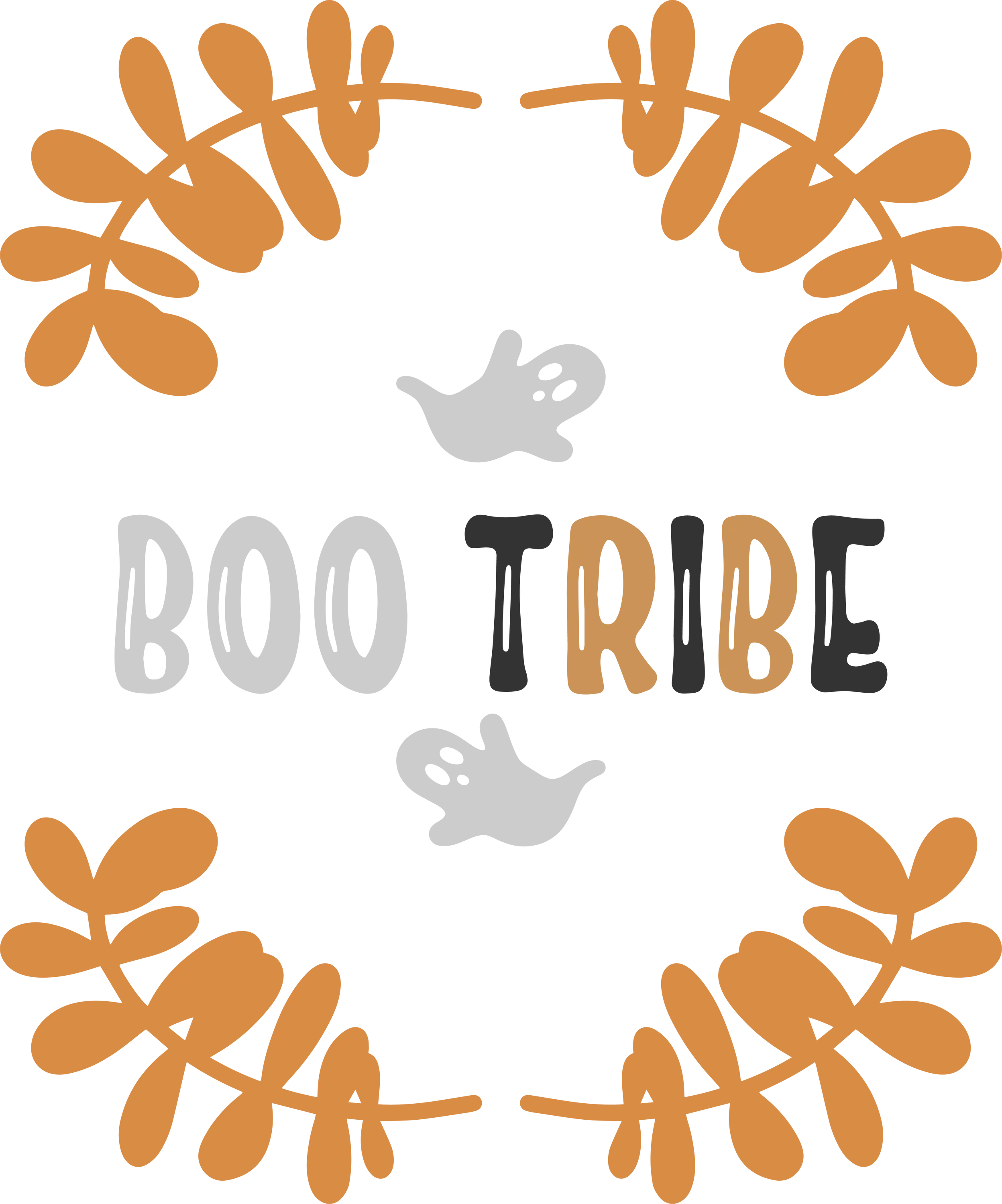 Halloween Ghost with &#039;Boo Tribe&#039; Text