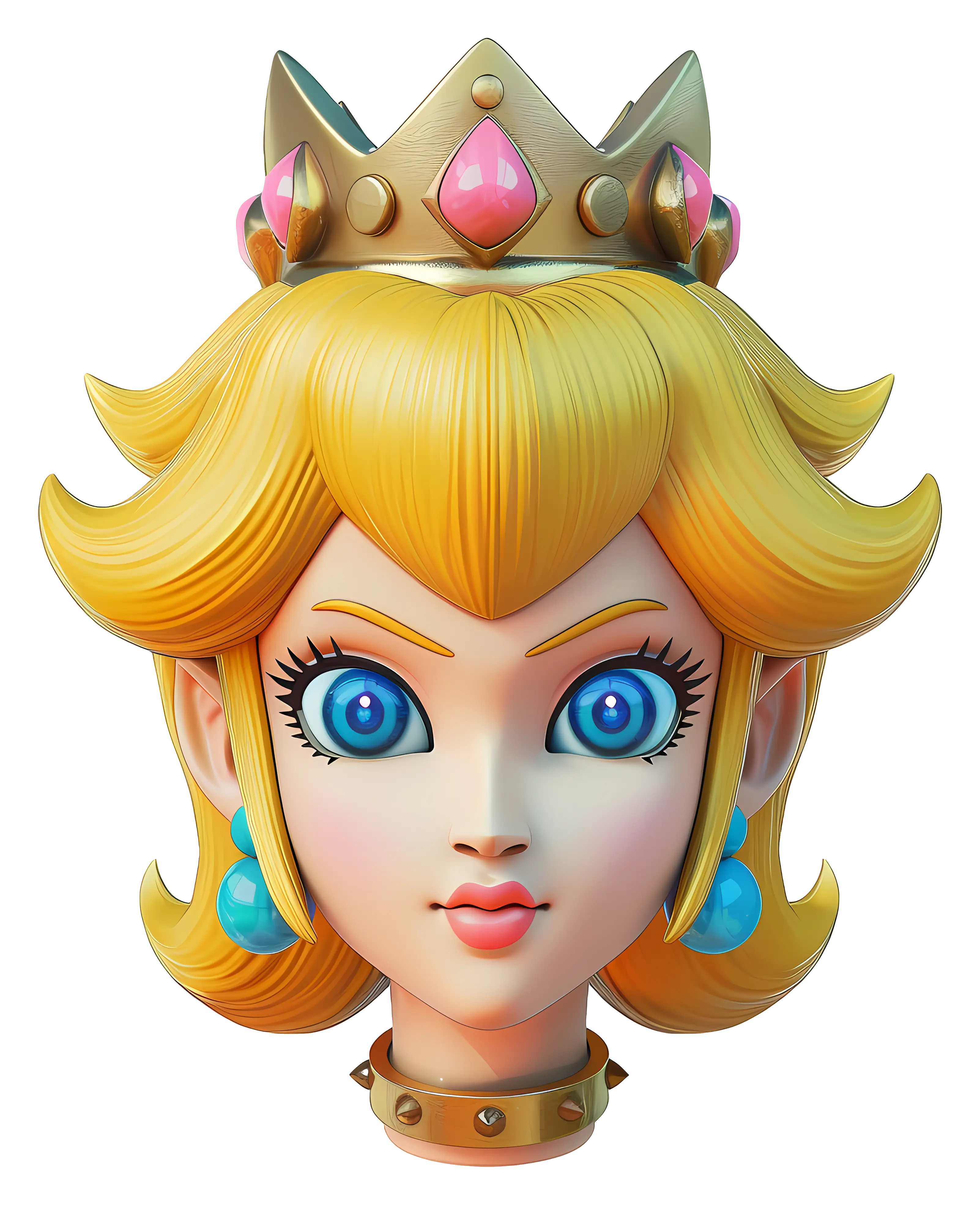 Cartoon Princess with Crown Illustration