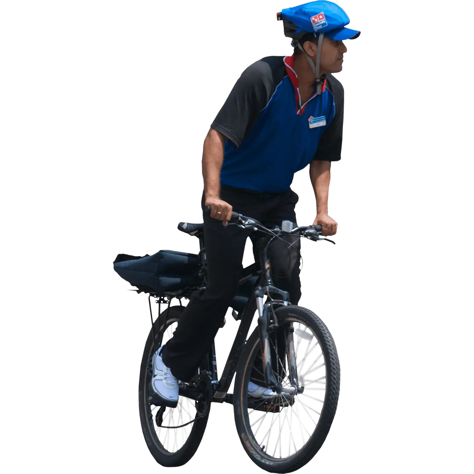 Delivery Cyclist Carrying a Load