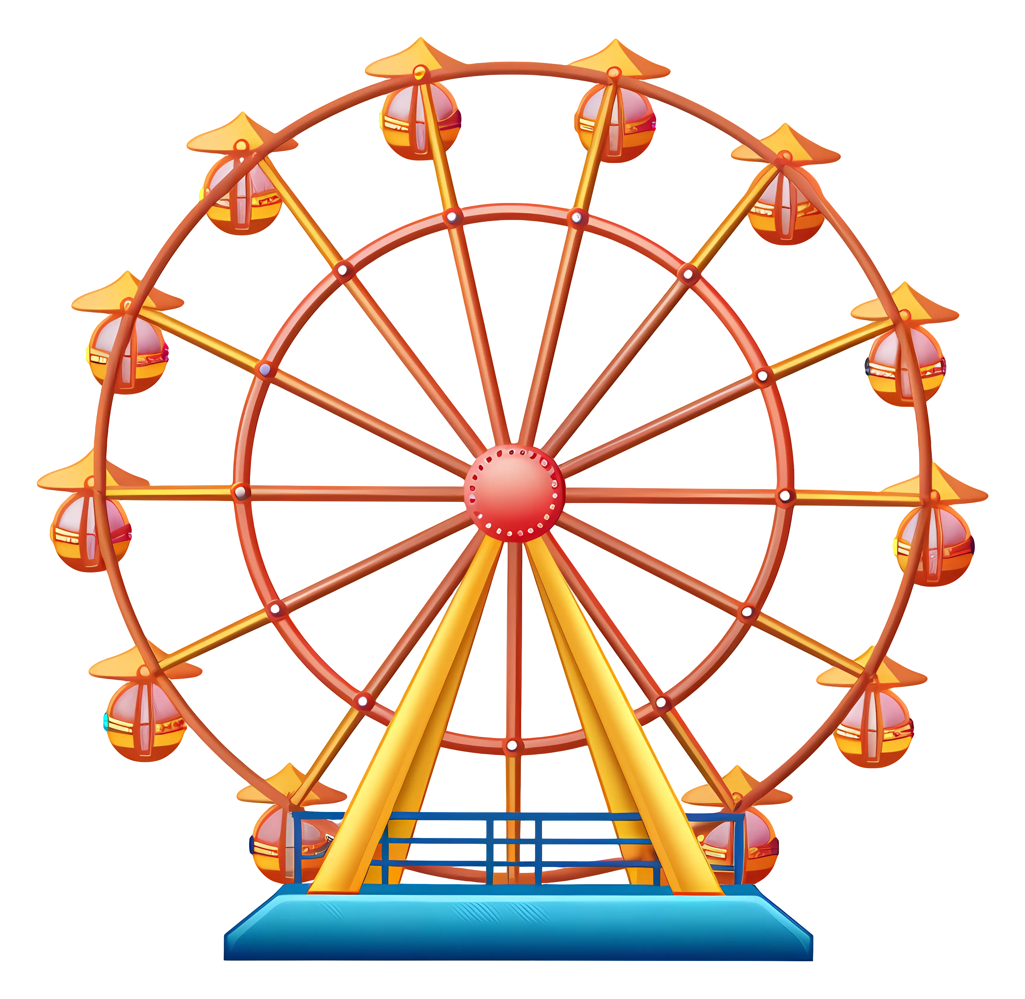 Colorful Ferris Wheel at Amusement Park