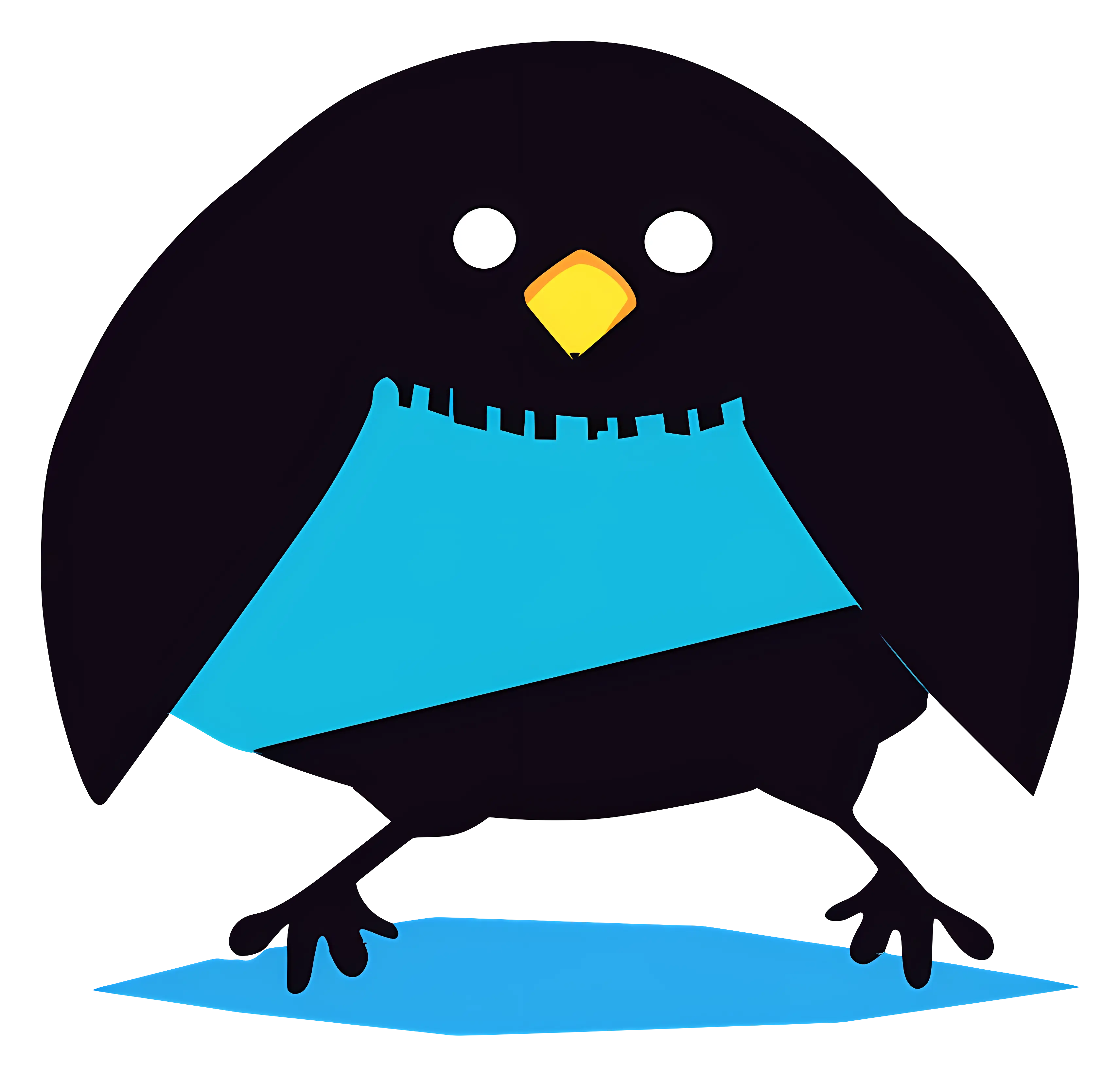 Black Cartoon Bird Character